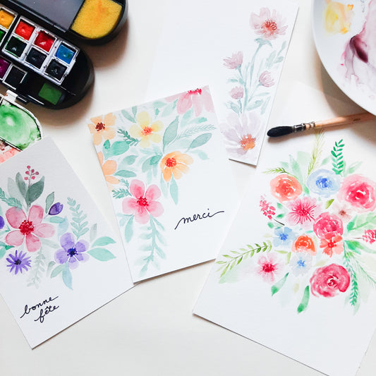 Atelier créatif - Création de cartes florales à l'aquarelle
