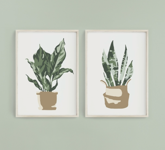 Paint by number set - Potted plants
