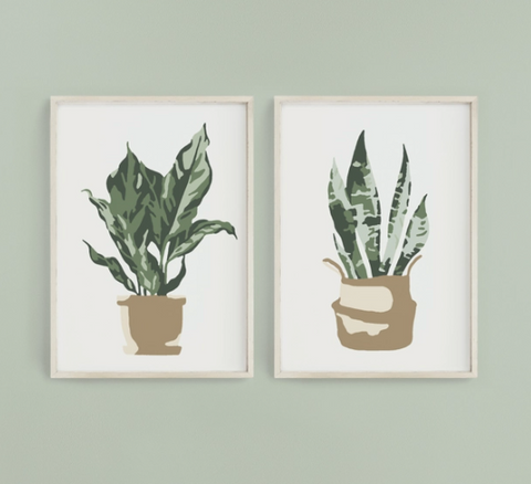 Paint by number set - Potted plants