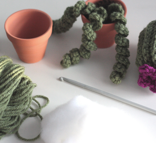 Make a small crochet cactus