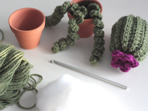 Make a small crochet cactus