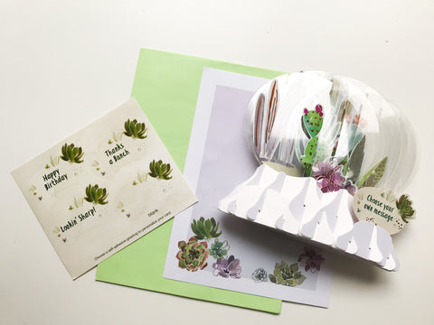 Greeting card - Cactus filled snow globe